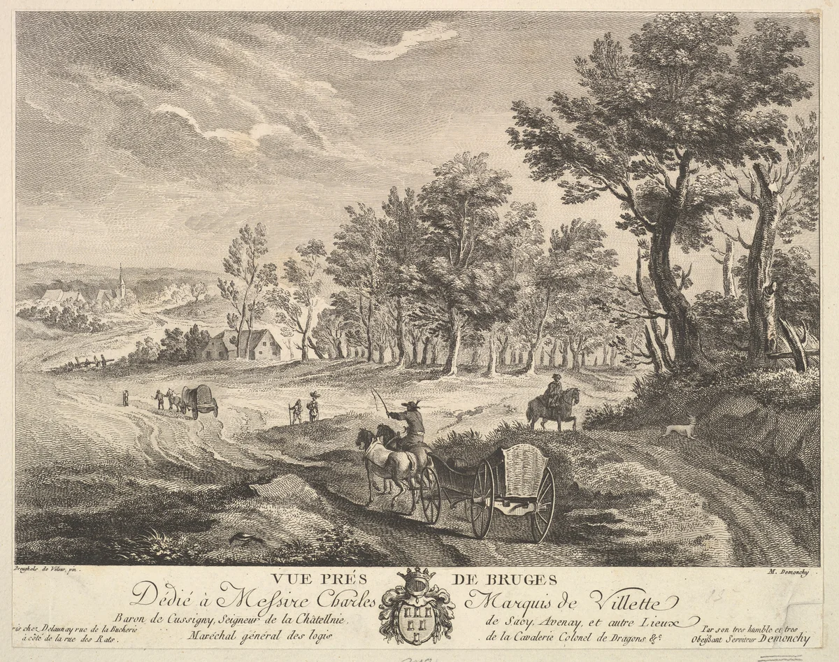 View near Bruges (Vue Prés [sic] de Bruges) by Martin de Monchy, print, 1746-1830