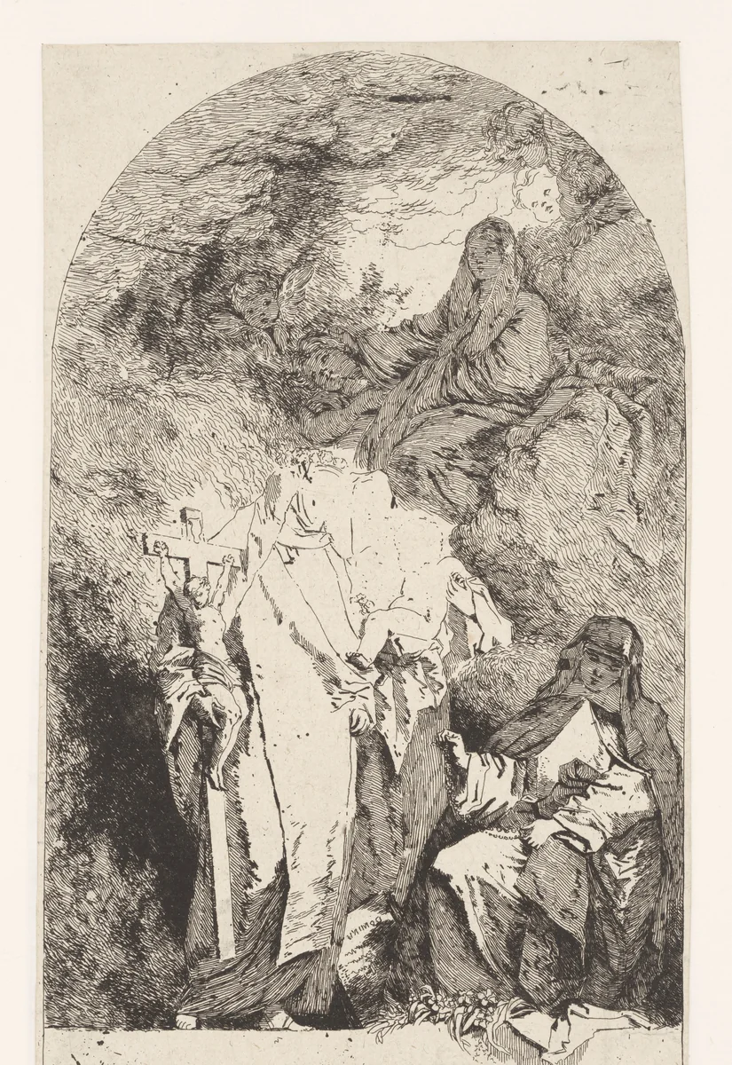 Verheerlijking van Maria by Jean Honoré Fragonard, print, 1763-1764