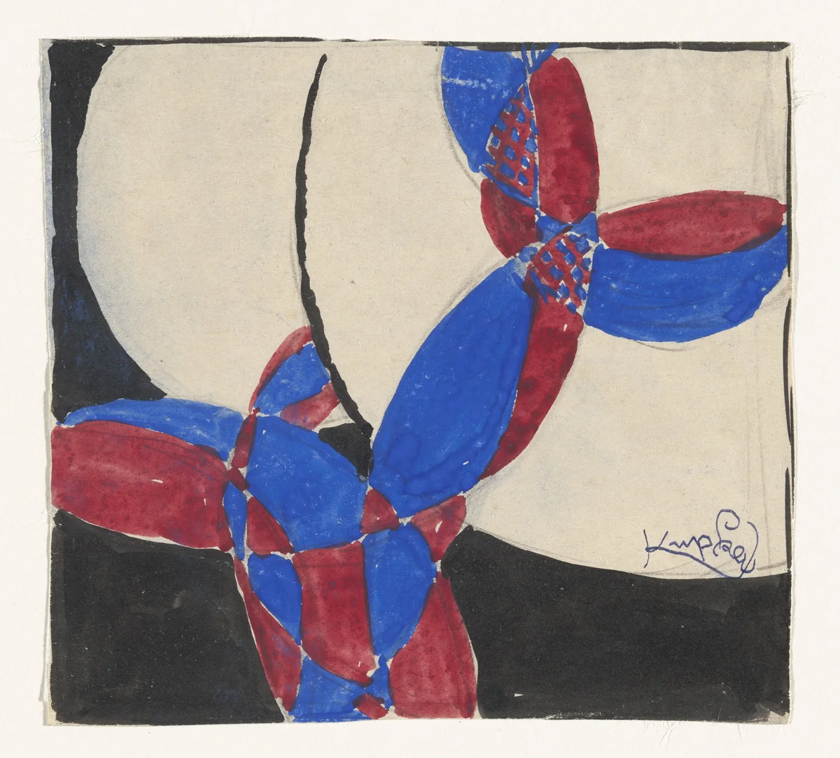 Amorpha: Fugue in Two Colors by František Kupka, drawing, 1912