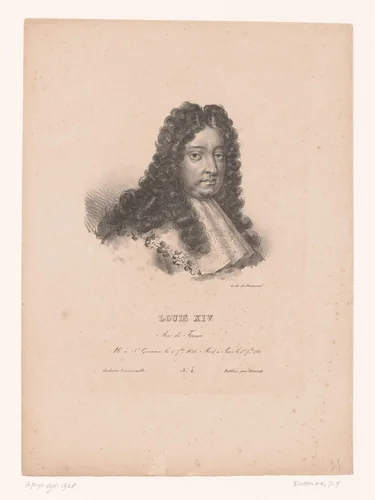 Portret van Lodewijk XIV van Frankrijk by anonymous, print, 1820-1829