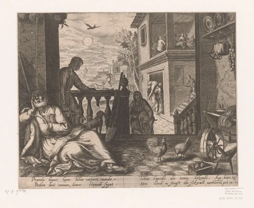 Tobias wordt blind by anonymous, print, 1610-1649