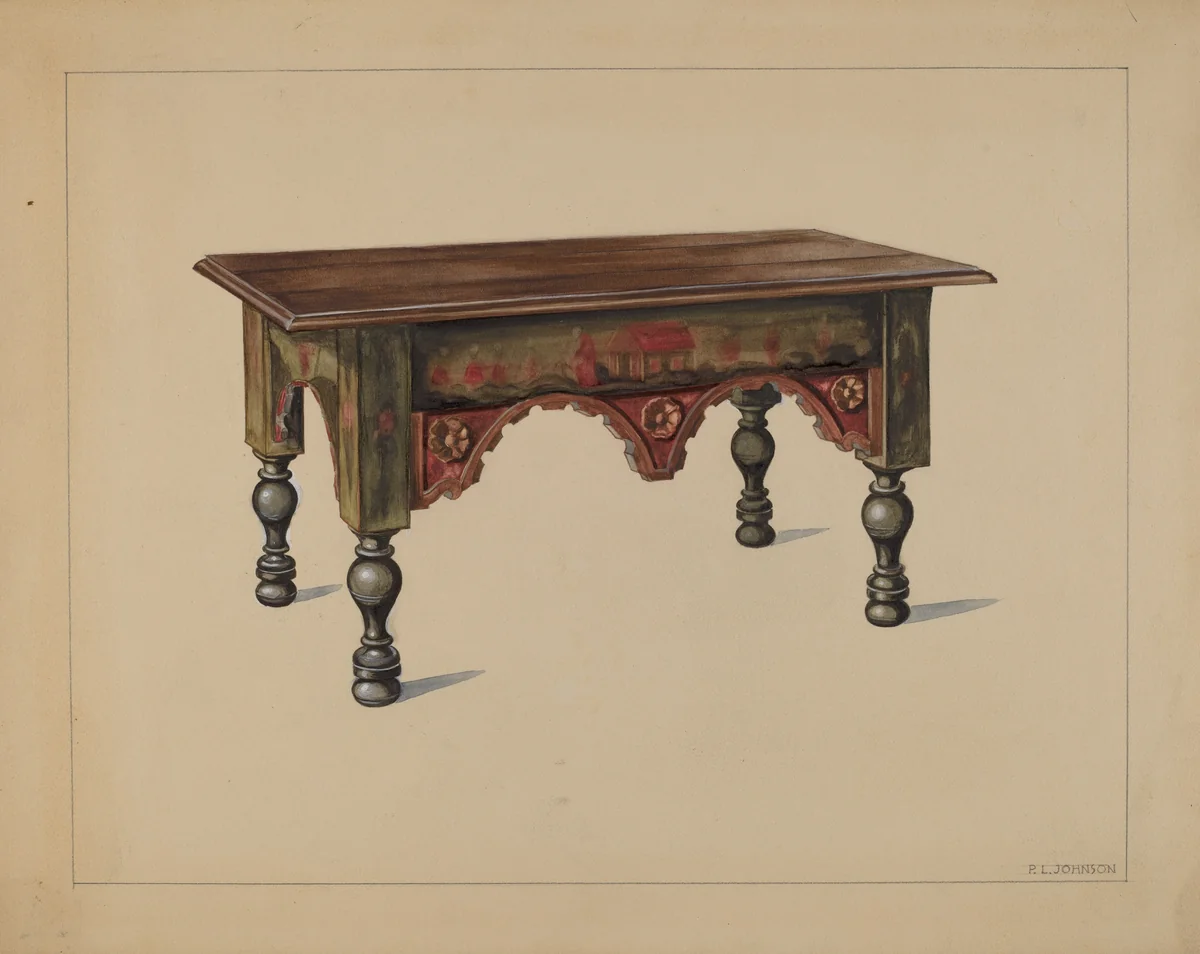 Bench by Philip Johnson, index of american design, 1936