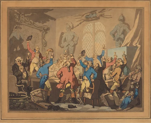 The Dinner by Thomas Rowlandson, print, 1787