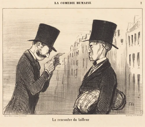 La Rencontre du tailleur by Honoré Daumier, print, 1853