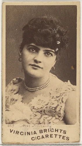 Card 669, Miss Johnson, from the Actors and Actresses series (N45, Type 1) for Virginia Brights Cigarettes by Allen & Ginter, photograph, 1885-1891