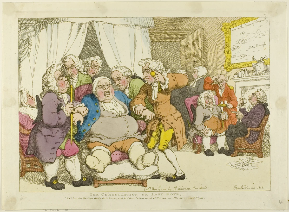 The Consultation or Last Hope by Thomas Rowlandson, print, 1808