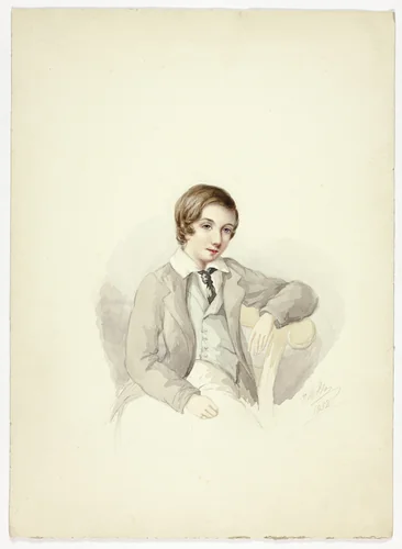 Youth Leaning on Chair by Elizabeth Murray, painting, 1852