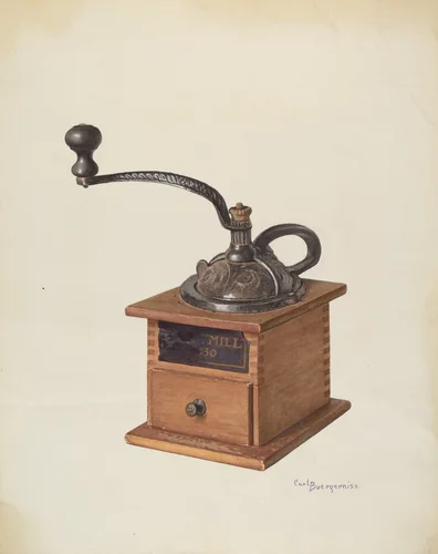 Coffee Mill by Carl Buergerniss, index of american design, 1940
