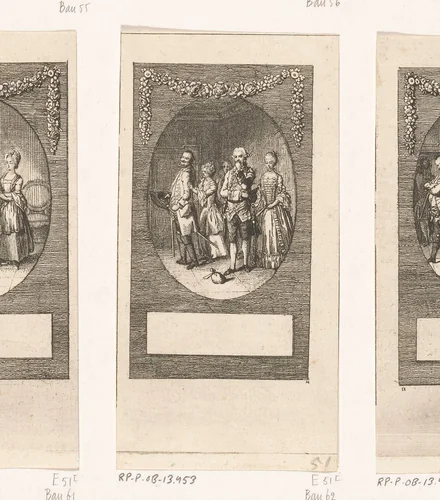 Paul Werner heeft Major von Tellheim een beurs voor zijn voeten geworpen by Daniel Nikolaus Chodowiecki, print, 1769
