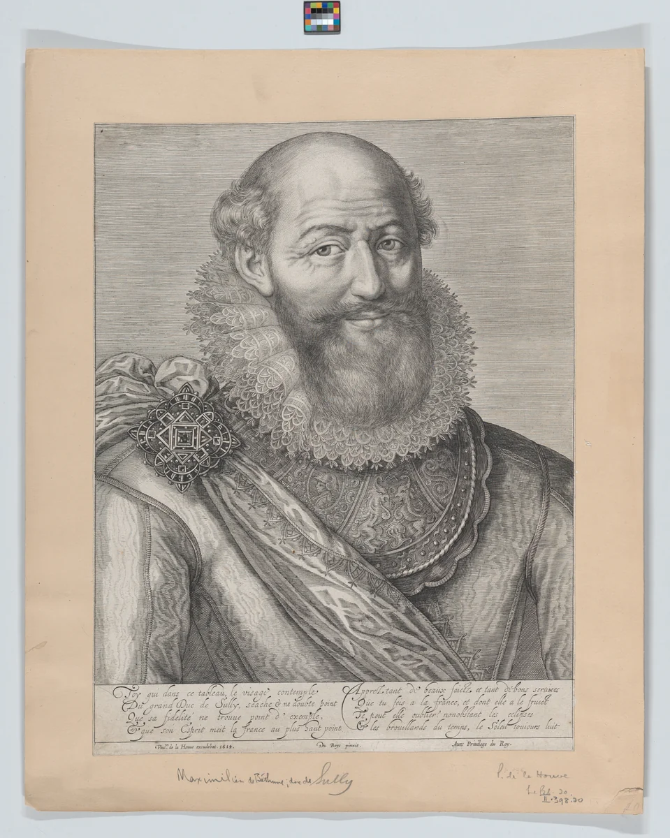 Portrait of Maximilien de Béthune, Duc de Sully by Jacob Matham, print, 1612