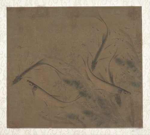 Fish at play by Zhao Kexiong, painting, 1127-1279