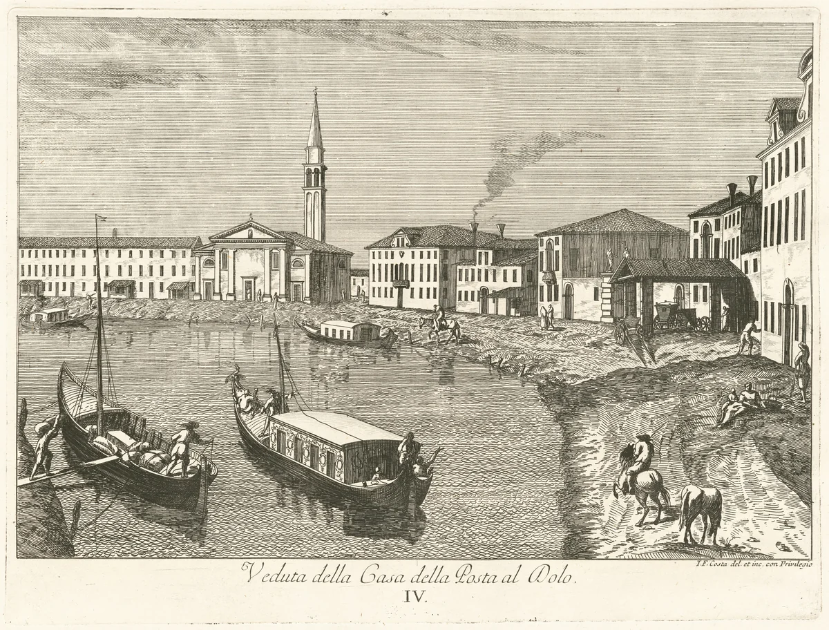 La Casa della Posta a Dolo by Giovanni Francesco Costa, print, 1711-1773