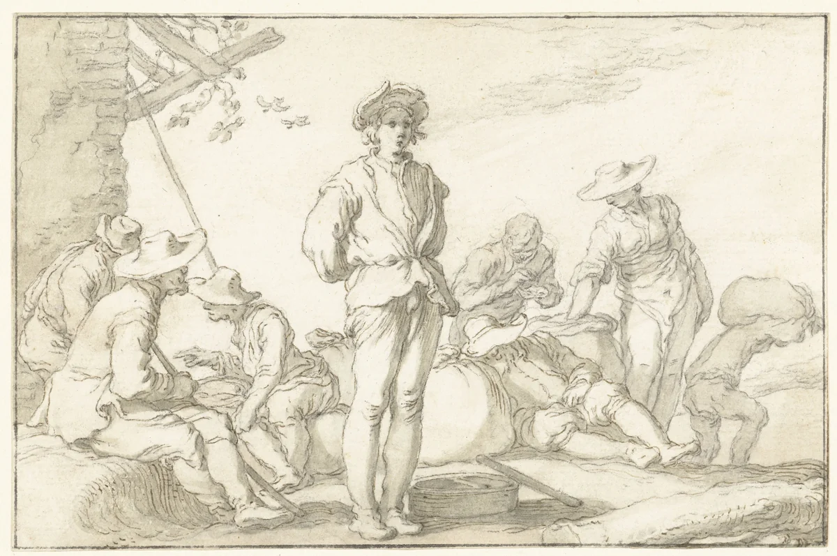 September by Abraham Bloemaert, drawing, 1574-1651