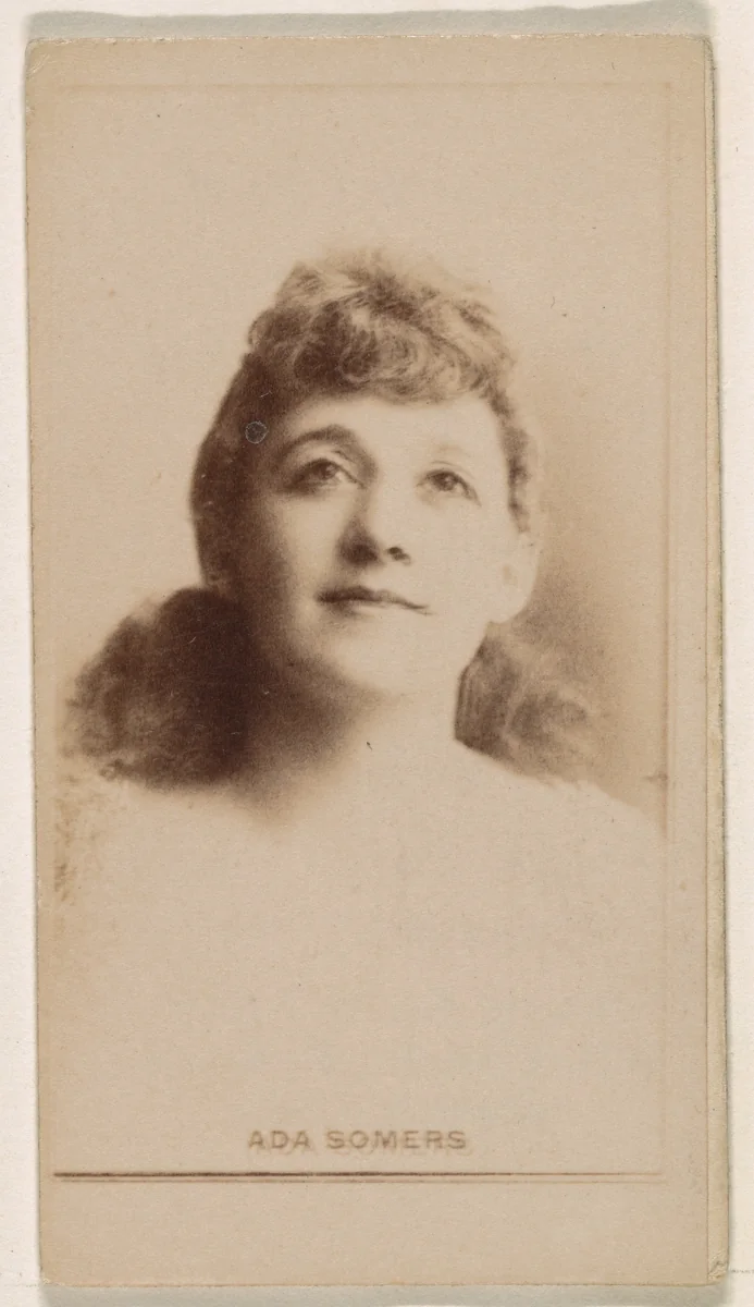 Ada Somers, from the Actresses series (N245) issued by Kinney Brothers to promote Sweet Caporal Cigarettes by Kinney Brothers Tobacco Company, photograph, 1890