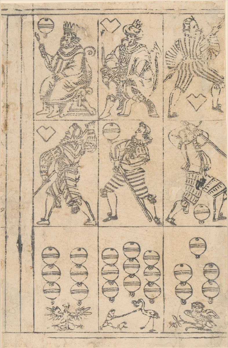 Sheet of Playing Cards by Georg Schachomair, print, 1500-1600