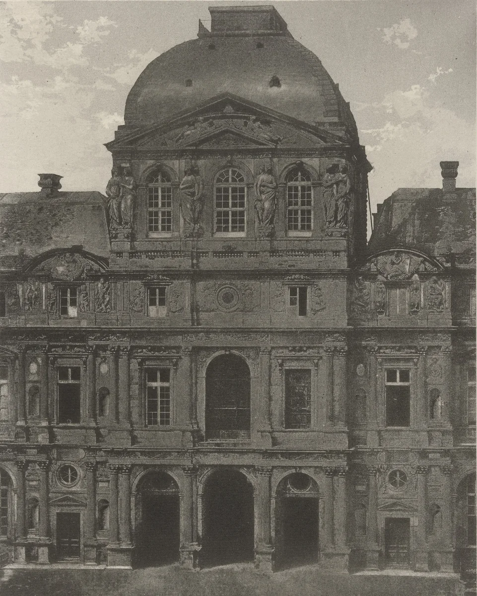 Horloge Pavilion, Louvre by Charles Nègre, photograph, 1855