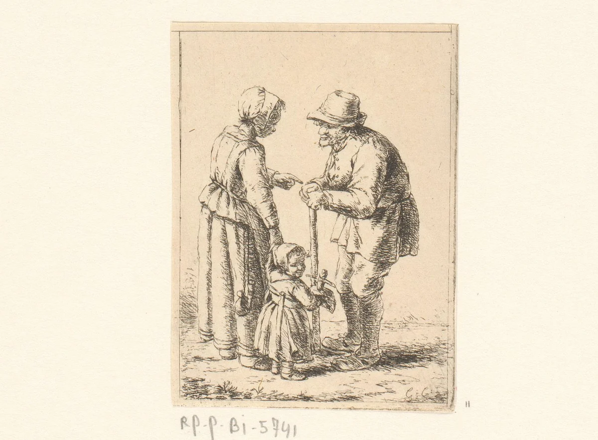 Moeder in gesprek by Christina Chalon, print, 1758-1808