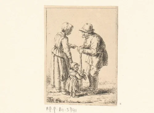 Moeder in gesprek by Christina Chalon, print, 1758-1808