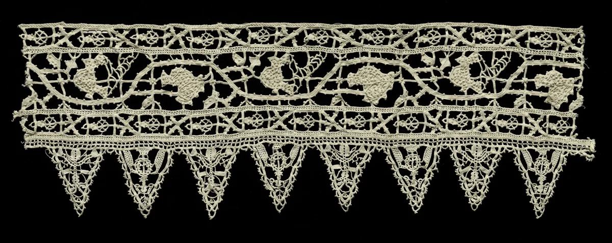 Needlepoint (Punto in Aria) Lace Cuff by Unknown, textile, 1500-1699