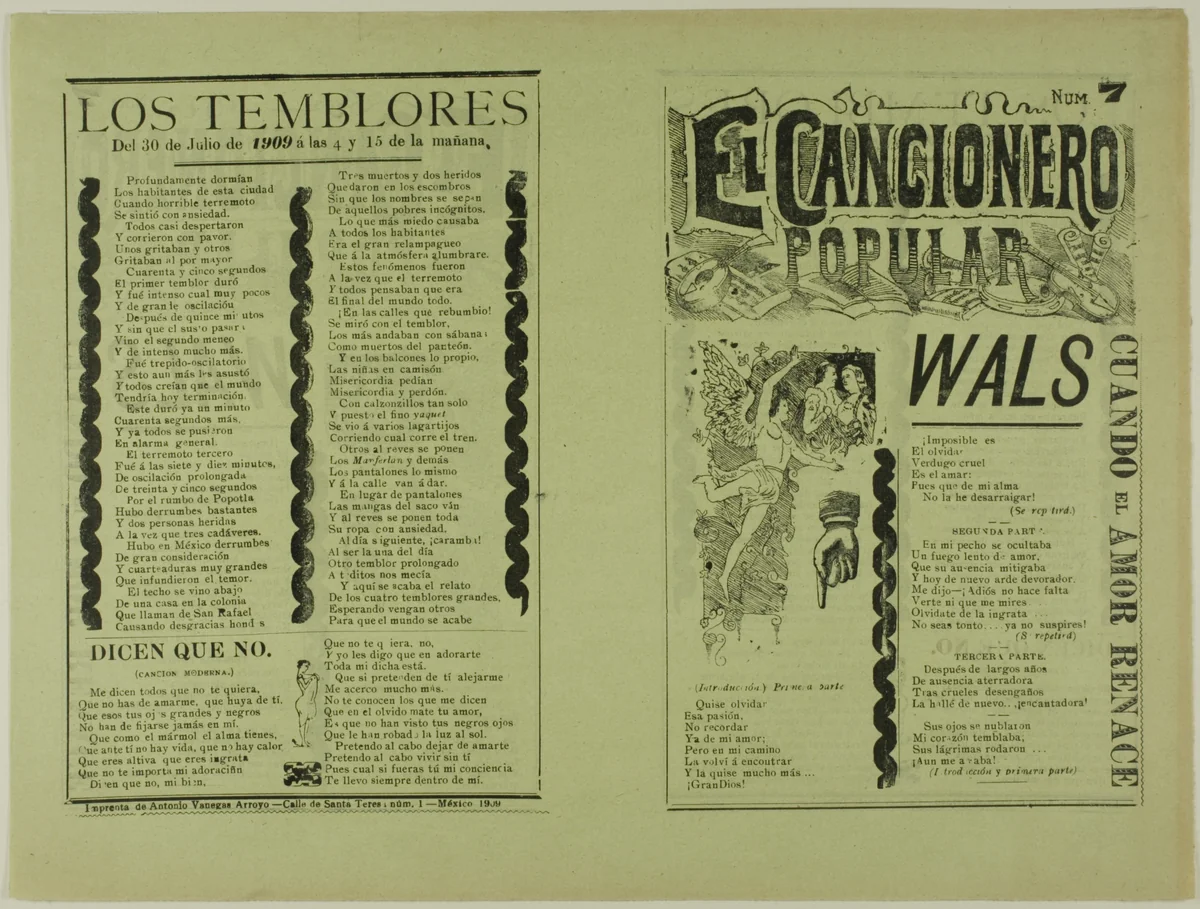 El cancionero popular, num. 7 (The Popular Songbook, No. 7) by Unknown Artist, print, 1800-1899