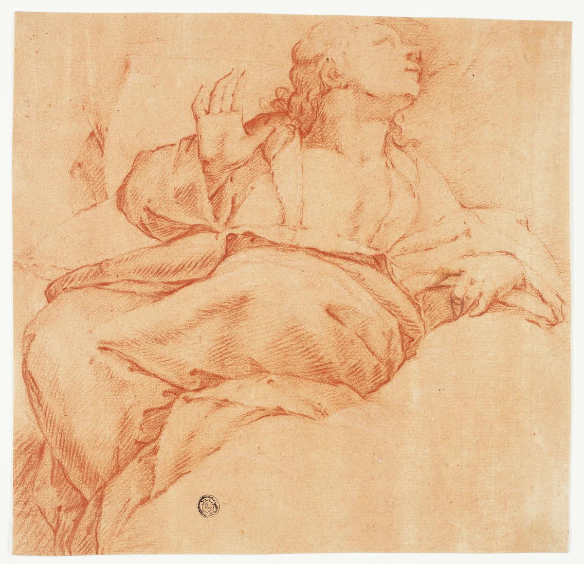 Evangelist Looking Upward by Luca Giordano, drawing, 1652-1705