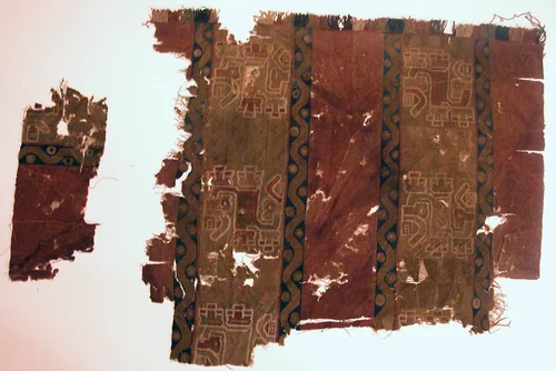 Fragments (From a Tunic) by Wari, textile, 600-800