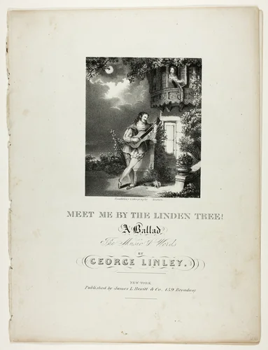 Meet Me by the Linden Tree by James L. Hewitt & Co., print, 1820-1865
