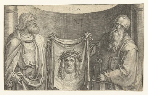 Petrus en Paulus met het Sudarium by Unknown, print, 1517