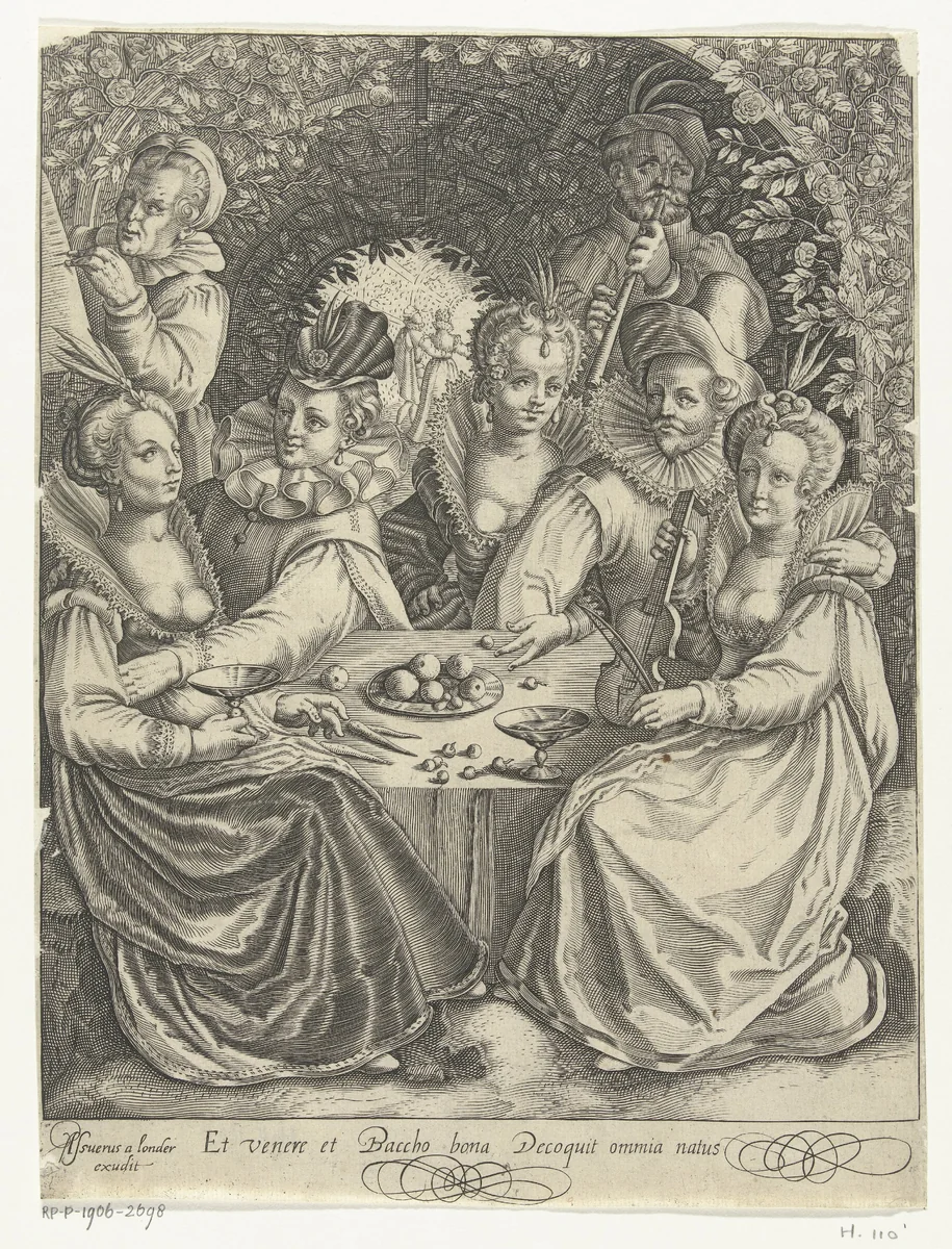 De verloren zoon verspilt zijn erfenis by Nicolaes de Bruyn, print, 1581-1656