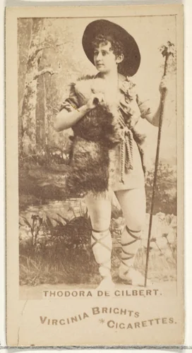 Theodora de Gilbert, from the Actors and Actresses series (N45, Type 1) for Virginia Brights Cigarettes by Allen & Ginter, photograph, 1885-1891