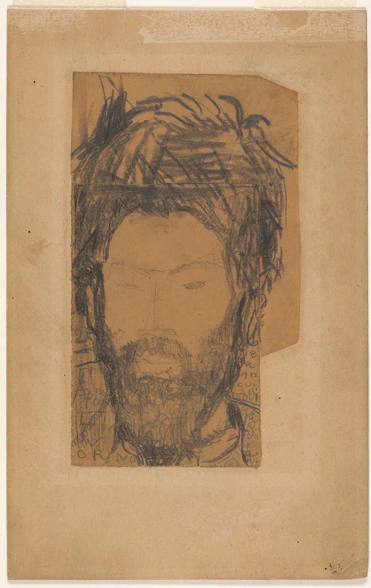 Constantin Brancusi by Amedeo Modigliani, drawing, 1909