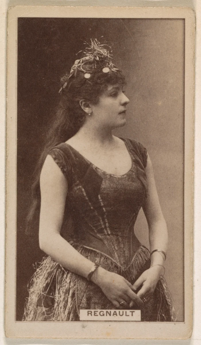 Miss Regnault, from the Actresses series (N245) issued by Kinney Brothers to promote Sweet Caporal Cigarettes by Kinney Brothers Tobacco Company, photograph, 1890
