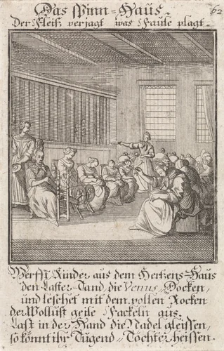 Spinhuis by Caspar Luyken, print, 1711