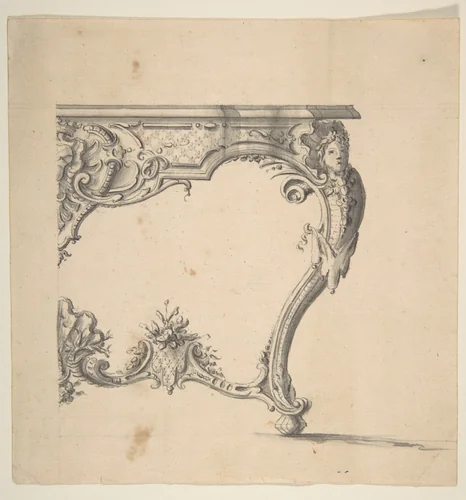 Design for a Table by Giovanni Battista Natali, drawing, 1698-1765