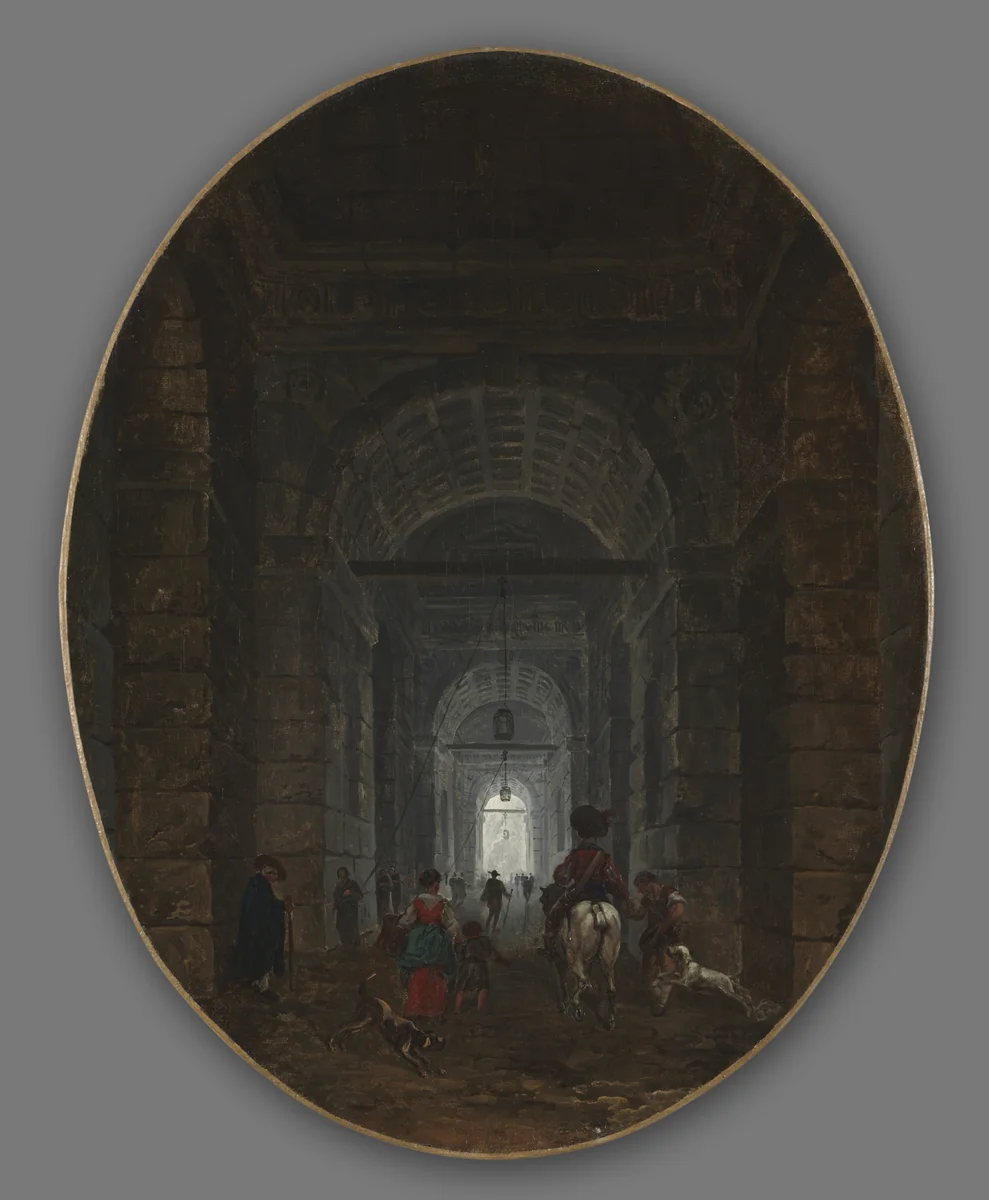 The Grotto of Posillipo by Hubert Robert, painting, 1764-1774