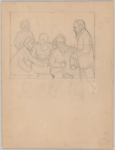 Study for 'Les cinq peintres' (The Five Painters) by Félix Vallotton, drawing, 1902-1903