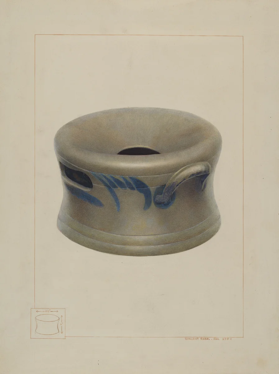 Crockery Cuspidor by Vincent P. Rosel, index of american design, 1938