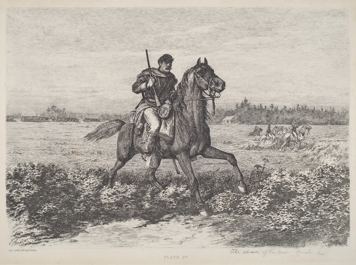 The Advance of the Cavalry by Edwin Forbes, print, 1876