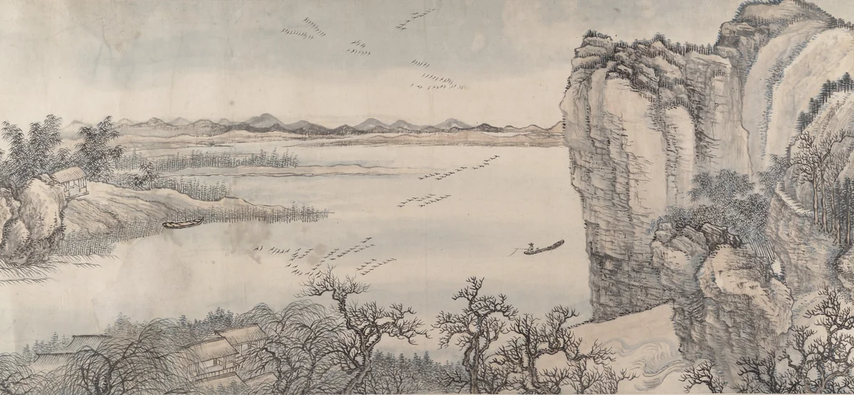 Landscape in the Style of Juran and Yan Wengui by Wang Hui (王翚), painting, 1713