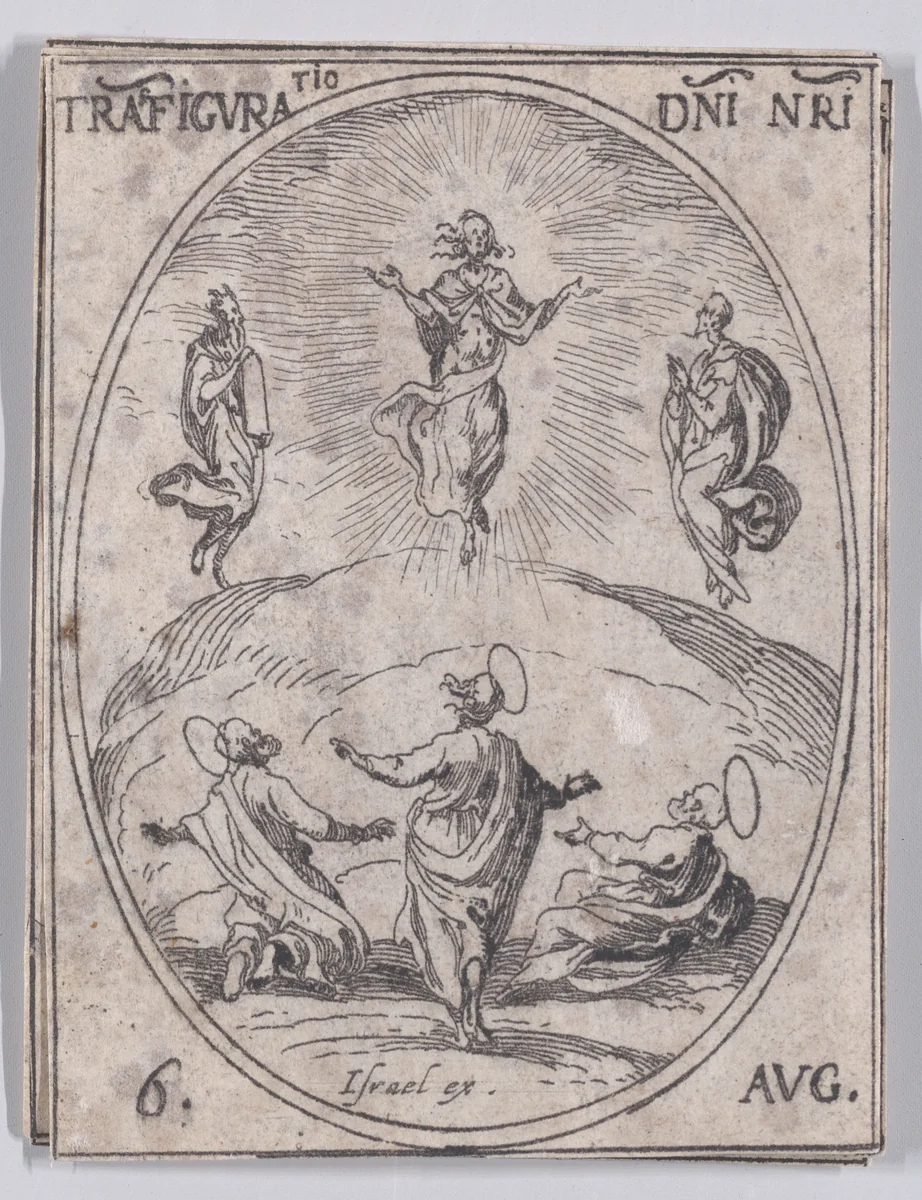 La Transfiguration de Notre-Seigneur (The Transfiguration of Christ), August 6th, from "Les Images De Tous Les Saincts et Saintes de L'Année" (Images of All of the Saints and Religious Events of the Year) by Jacques Callot, print, 1636