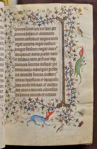 Hours of Charles the Noble, King of Navarre (1361-1425): fol. 16r, Text by Master of the Brussels Initials and Associates, book, 1400-1410