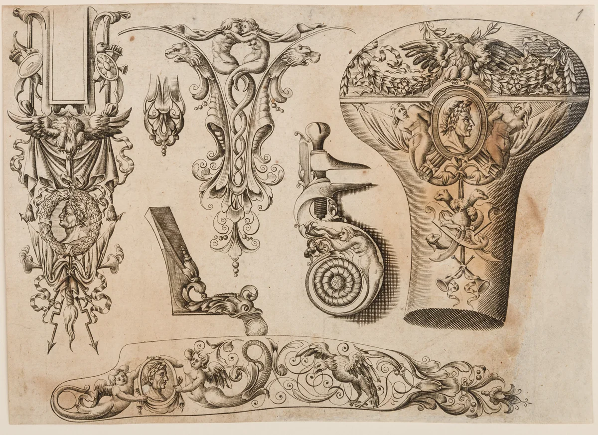 Plate One from Plusieurs Models des plus nouuelles manieres qui sont en usage en l'Art de Arquebuzerie by C. Jacquinet, print, 1635-1685