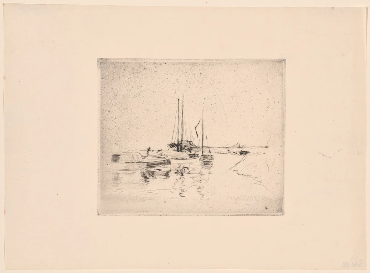 Four Boats by John Henry Twachtman, print, 1881-1885