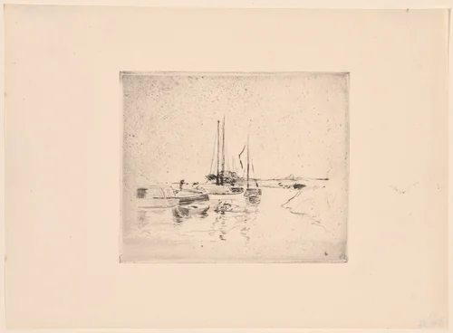 Four Boats by John Henry Twachtman, print, 1881-1885