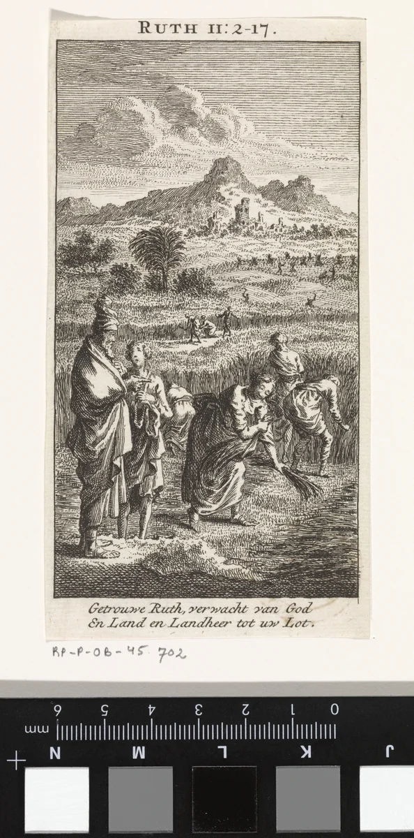 Boaz en Ruth by anonymous, print, 1712