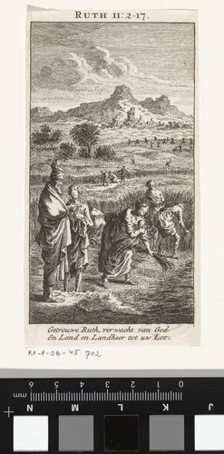 Boaz en Ruth by anonymous, print, 1712