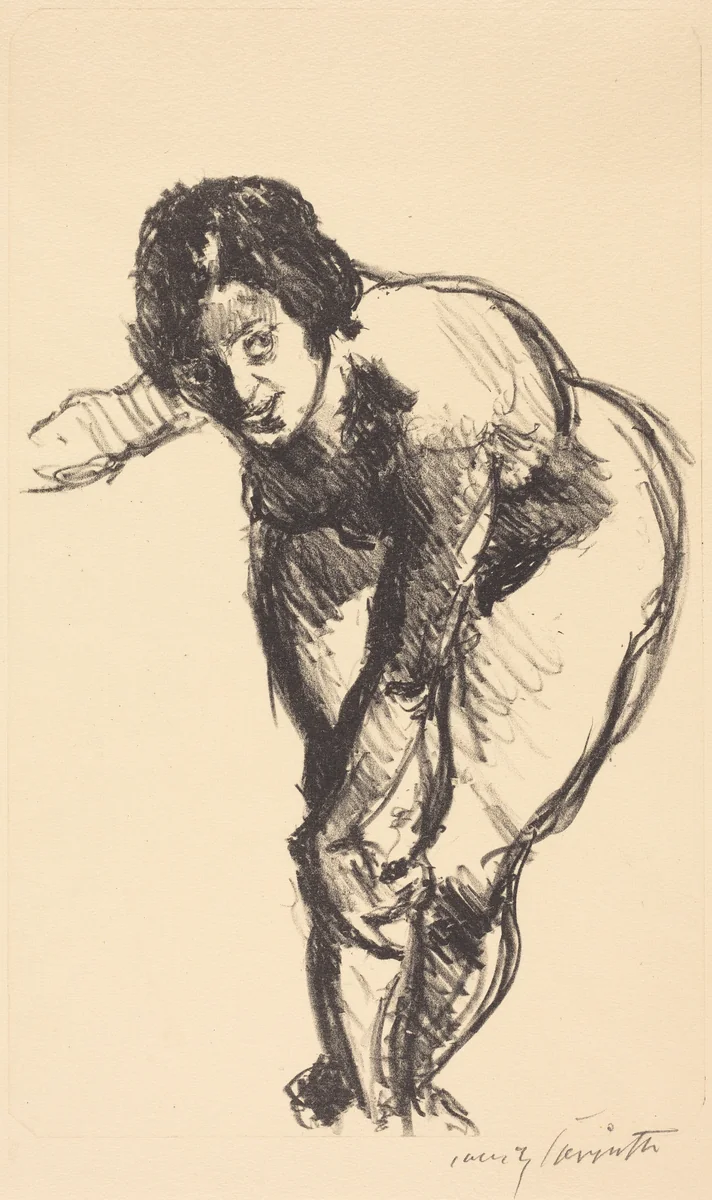 Gebeugter Akt (Nude Bending Forward) by Lovis Corinth, print, 1916