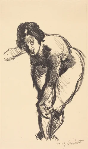 Gebeugter Akt (Nude Bending Forward) by Lovis Corinth, print, 1916