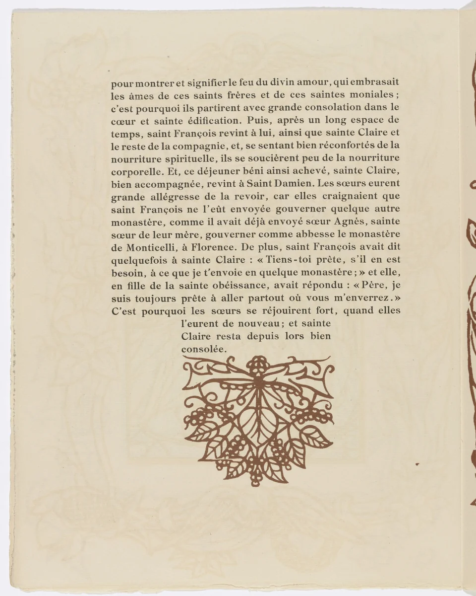 Tailpiece (page 94) from Les Petites Fleurs de St. François (The Little Flowers of St. Francis) by Émile Bernard, illustrated book, 1928