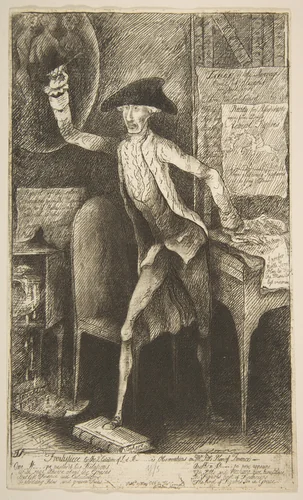 Frontispiece to the 2nd Edition of Lord St[anhop]e's Observations on Mr. Pitt's Plan of Finance by James Sayers, print, 1786